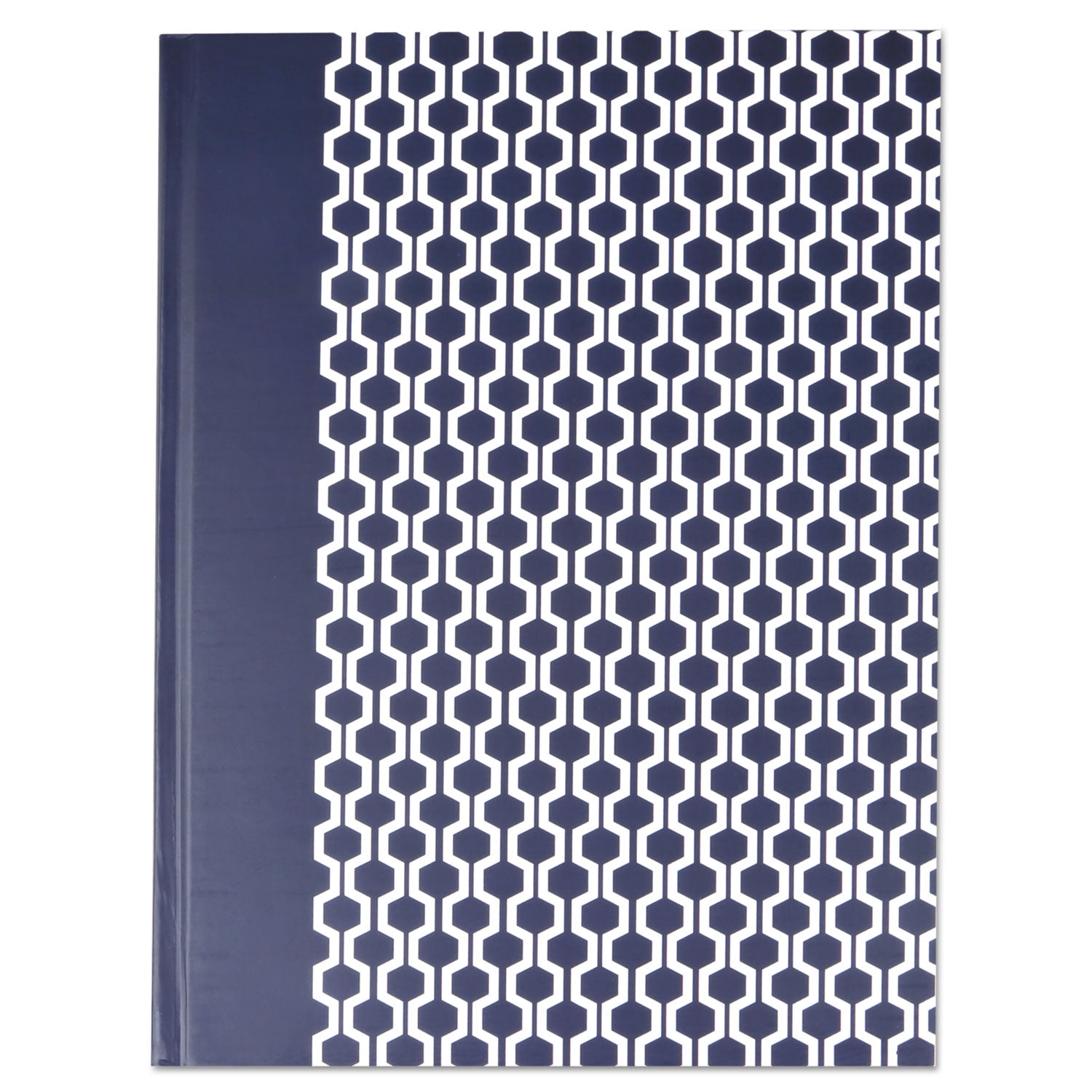 Universal Casebound Hardcover Notebook, 1 Subject, Wide/Legal Rule, Dark Blue/White Cover, 10.25 x 7.63, 150 Sheets