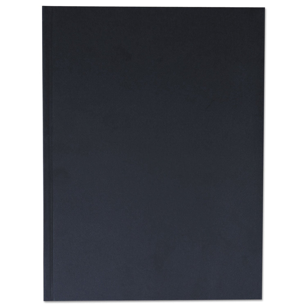 Universal Casebound Hardcover Notebook, 1 Subject, Wide/Legal Rule, Black Cover, 10.25 x 7.63, 150 Sheets