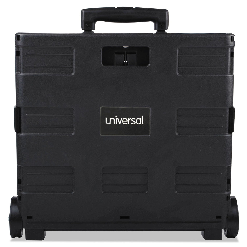Universal Collapsible Mobile Storage Crate, Plastic, 18.25 x 15 x 18.25 to 39.37, Black