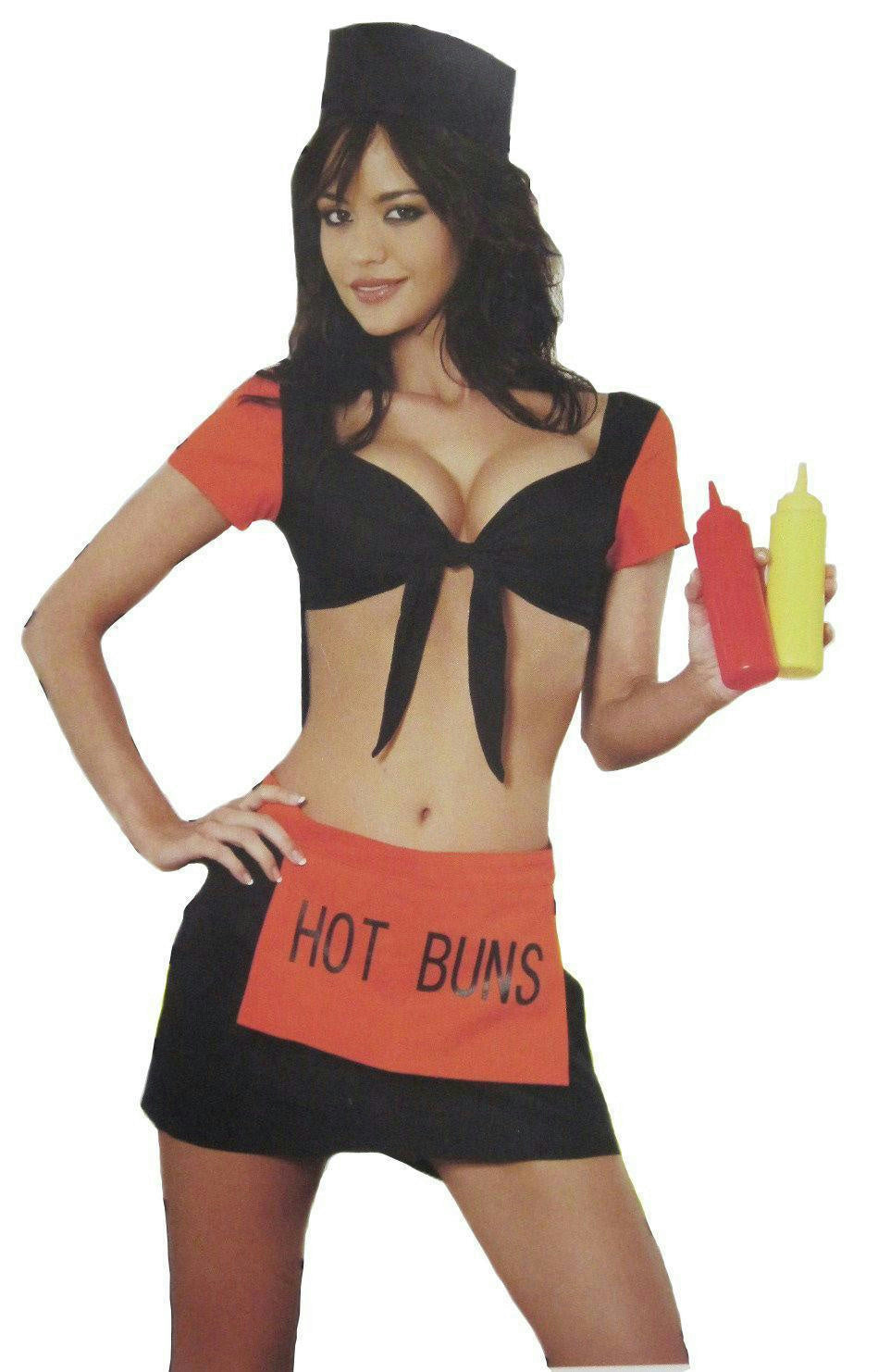 Elegant Moments Womens BBQ Barbeque Babe Hot Buns Adult Costume Large 10-14