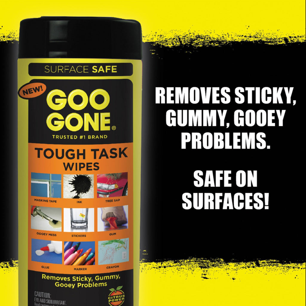 Goo Gone Clean Up Wipes, 8 x 7, Citrus Scent, White, 24/Canister, 4 Canister/Carton