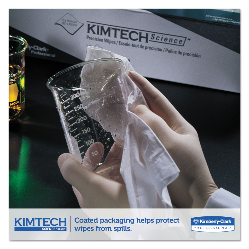 Kimtech Precision Wiper, POP-UP Box, 1-Ply, 14.7 x 16.6 White, 144/Box, 15 Boxes/Carton