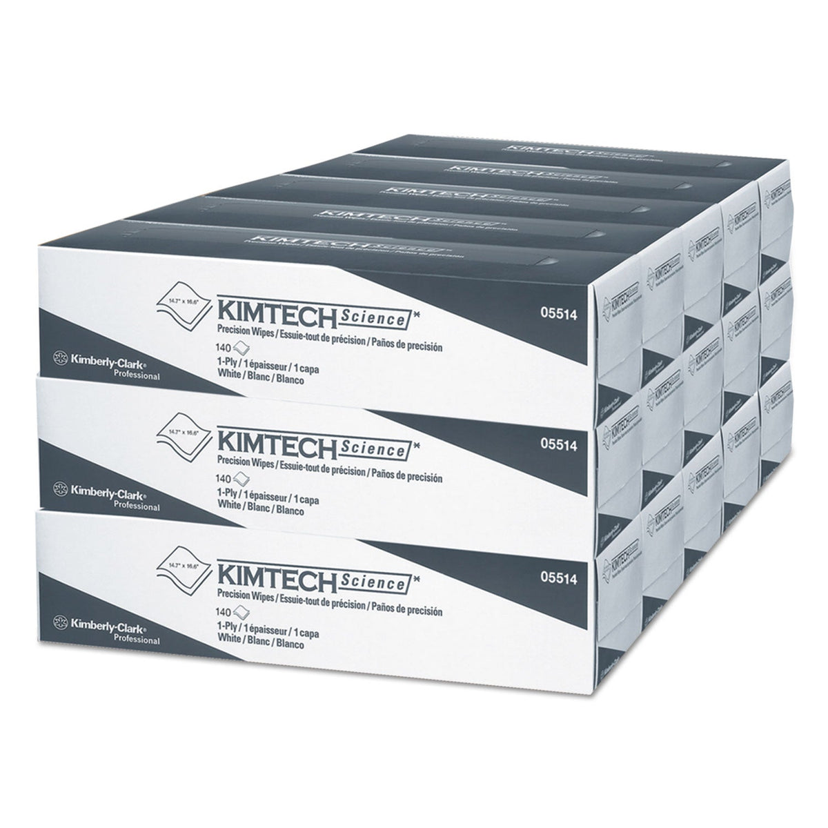 Kimtech Precision Wiper, POP-UP Box, 1-Ply, 14.7 x 16.6 White, 144/Box, 15 Boxes/Carton