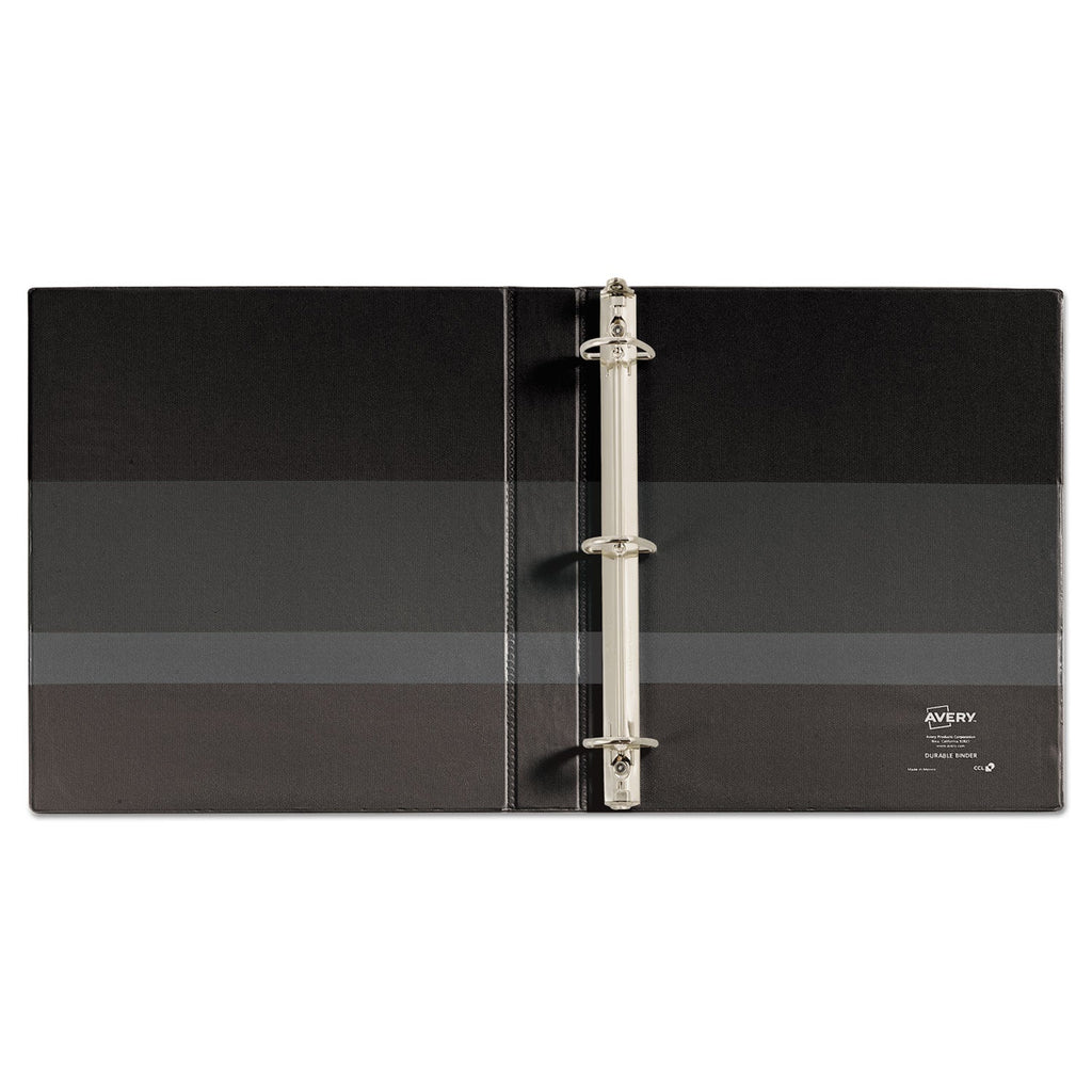 Avery Durable View Binder with DuraHinge and EZD Rings, 3 Rings, 1" Capacity, 11 x 8.5, Black, (9300)