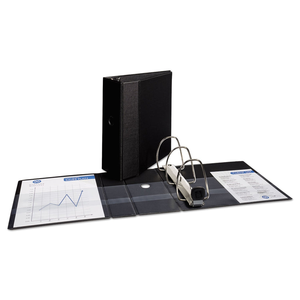 Avery Heavy-Duty Non-View Binder with DuraHinge, Locking One Touch EZD Rings and Thumb Notch, 3 Rings, 5" Capacity, 11 x 8.5, Black