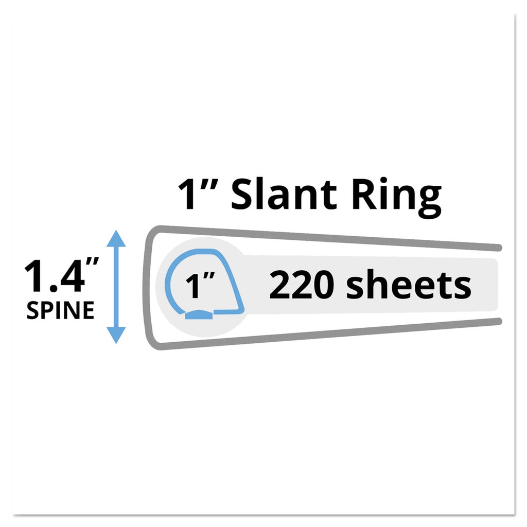 Avery Durable View Binder with DuraHinge and Slant Rings, 3 Rings, 1" Capacity, 11 x 8.5, Black
