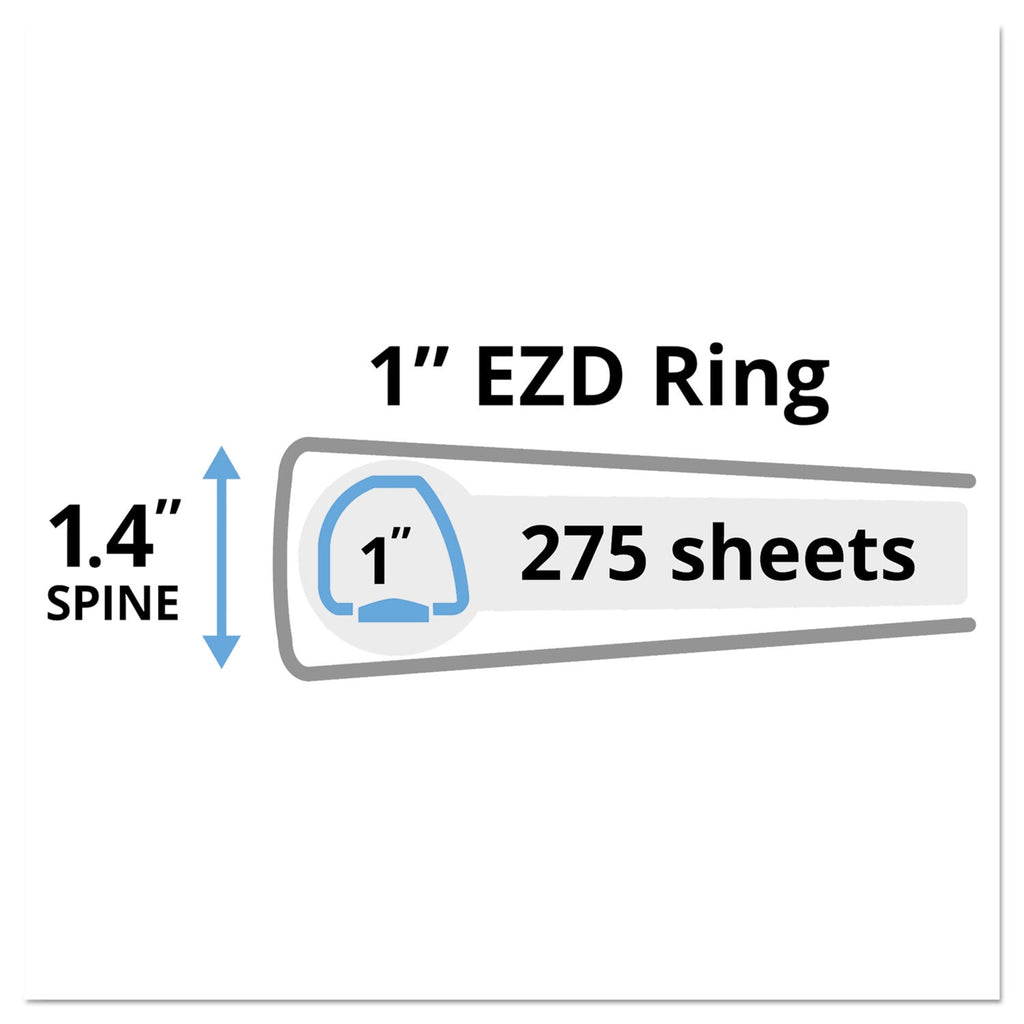 Avery Heavy-Duty Non-View Binder with DuraHinge and One Touch EZD Rings, 3 Rings, 1" Capacity, 11 x 8.5, Red