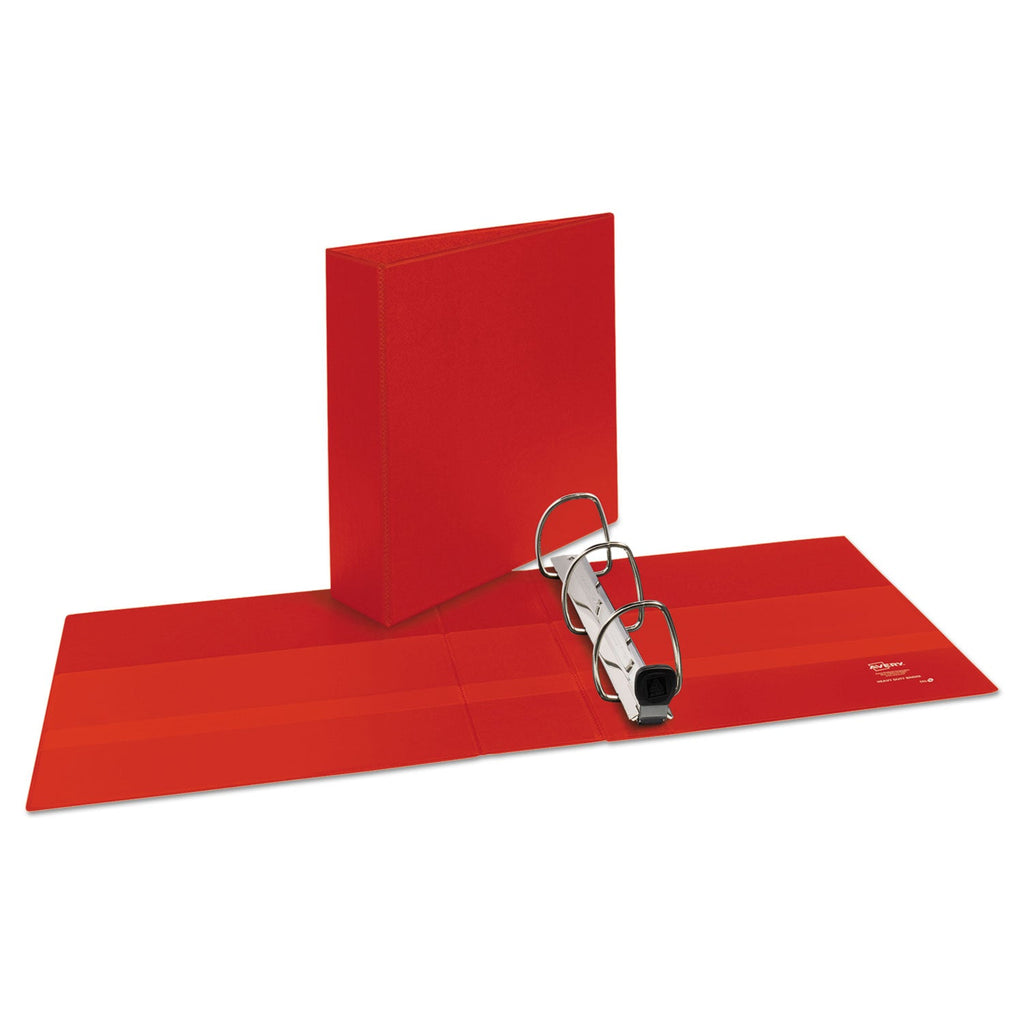 Avery Heavy-Duty Non-View Binder with DuraHinge and Locking One Touch EZD Rings, 3 Rings, 3" Capacity, 11 x 8.5, Red