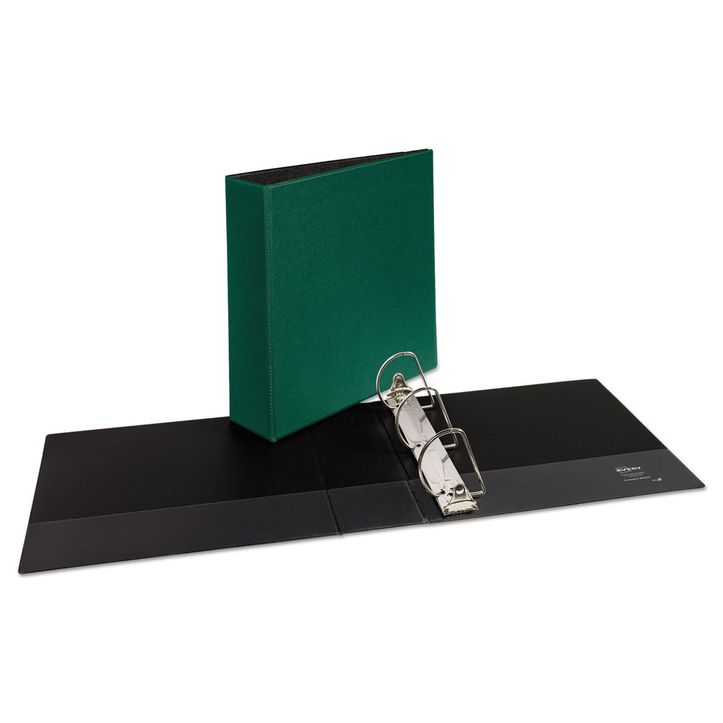 Avery Durable Non-View Binder with DuraHinge and Slant Rings, 3 Rings, 3" Capacity, 11 x 8.5, Green