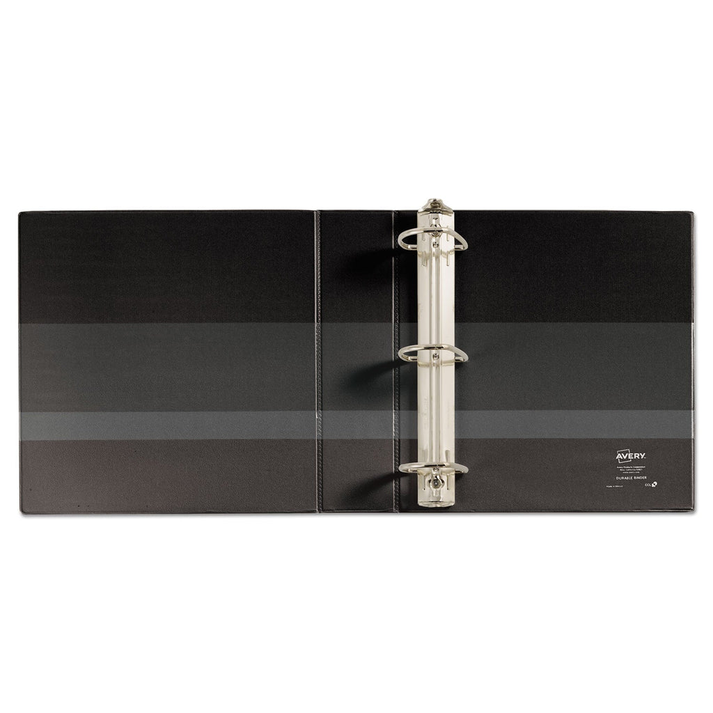 Avery Durable View Binder with DuraHinge and EZD Rings, 3 Rings, 2" Capacity, 11 x 8.5, Black, (9500)