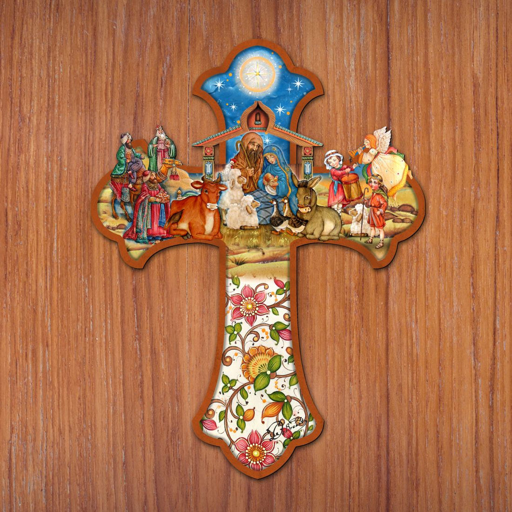 Nativity Cross Outdoor Decor by G. DeBrekht - Nativity Holiday Decor - 8191164F