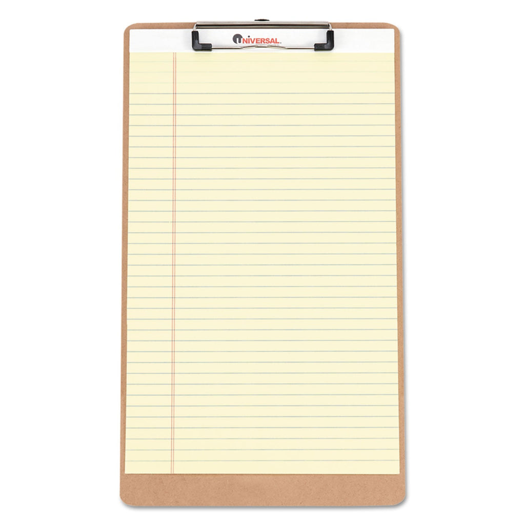 Universal Hardboard Clipboard with Low-Profile Clip, 0.5" Clip Capacity, Holds 8.5 x 14 Sheets, Brown, 3/Pack