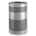 Rubbermaid Classics Open Top Waste Receptacle, 51 gal, Stardust Silver Metallic with Black Lid