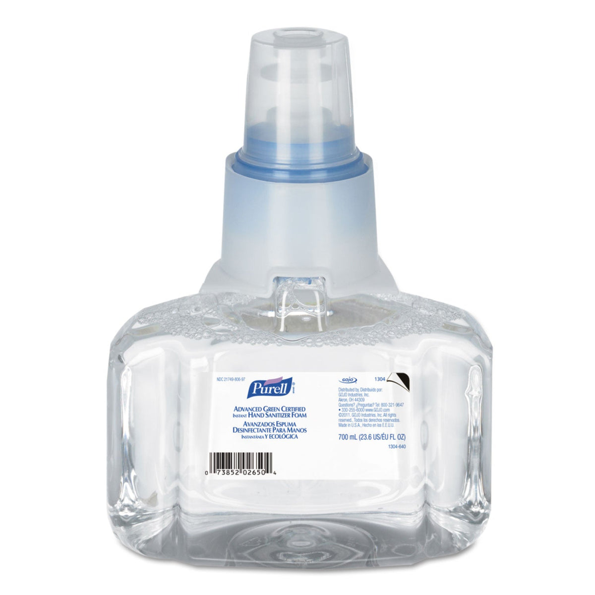 PURELL Advanced Hand Sanitizer Green Certified Foam Refill, For LTX-7 Dispensers, 700 mL, Fragrance-Free, 3/Carton