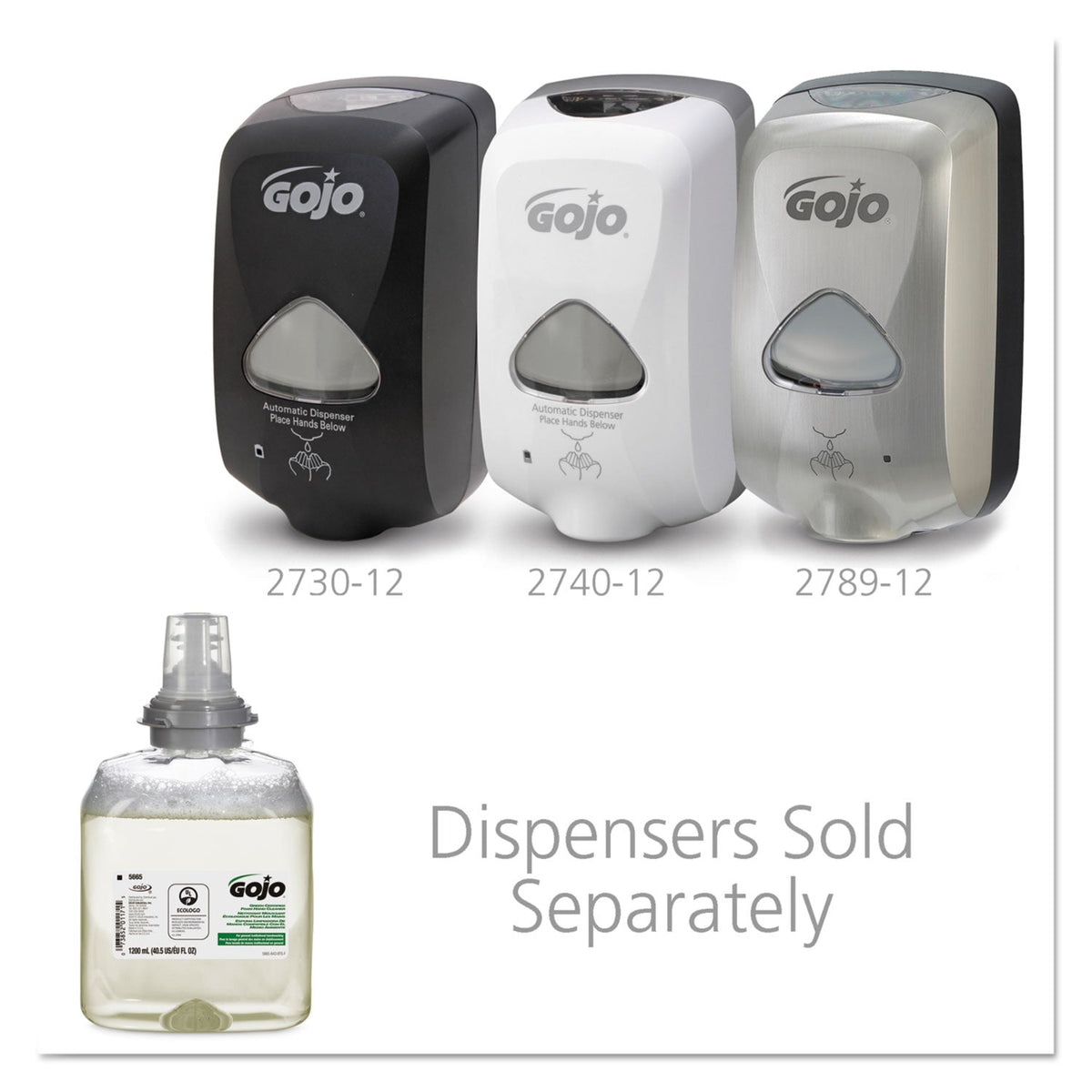 GOJO TFX Green Certified Foam Hand Cleaner Refill, Unscented, 1,200 mL, 2/Carton
