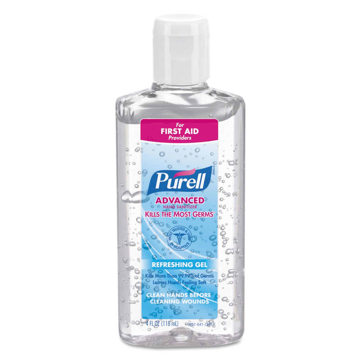 PURELL Advanced Refreshing Gel Hand Sanitizer, 4 oz Flip-Cap Bottle, Clean Scent, 24/Carton