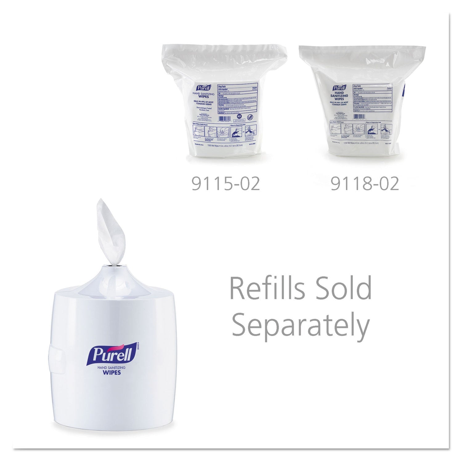 PURELL Hand Sanitizer Wipes Wall Mount Dispenser, 1,200/1,500 Wipe Capacity, 13.3 x 11 x 10.88, White