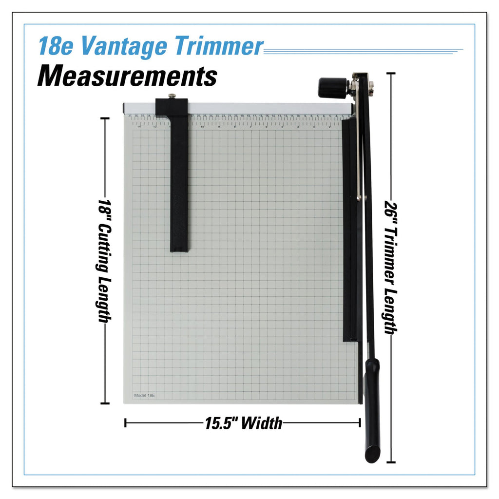 Dahle Vantage Guillotine Paper Trimmer/Cutter, 15 Sheets, 18" Cut Length, Metal Base, 15.5 x 18.75