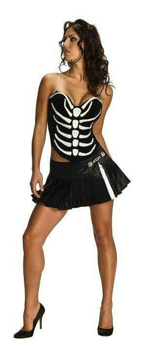 Secret Wishes Women's Skeleton Shirt And Skirt Costume Set Size XS 0-2