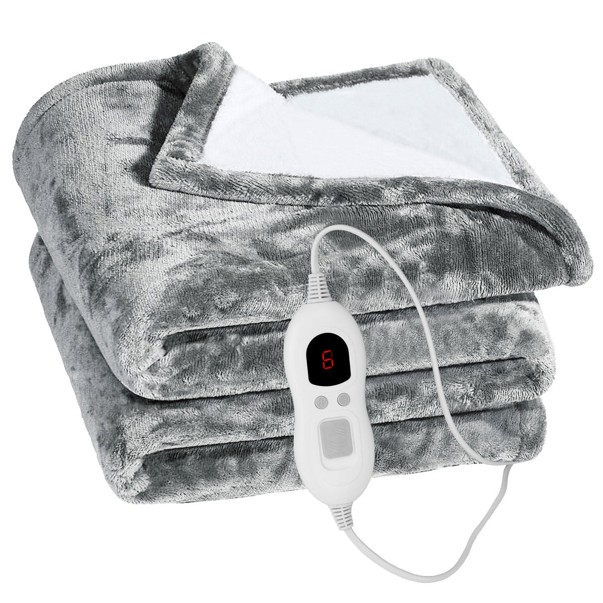 Electric Heated Flannel Throw Blanket 59x50in with 6 Heat Settings