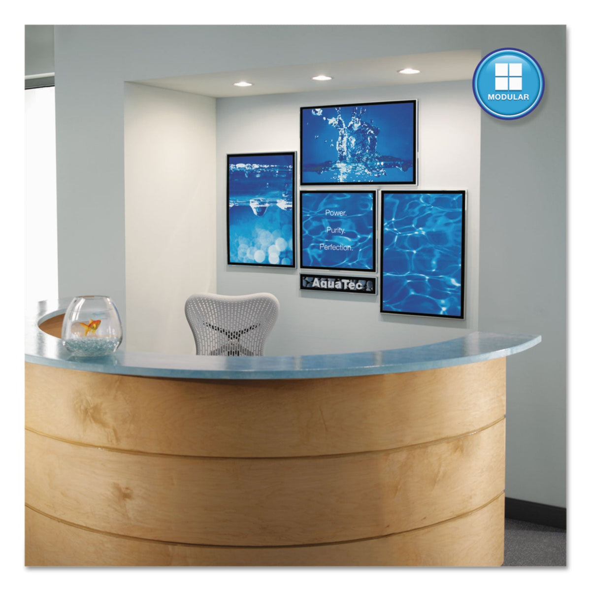 Quartet Matrix Magnetic Boards, Painted Steel, 16 x 16, White, Aluminum Frame