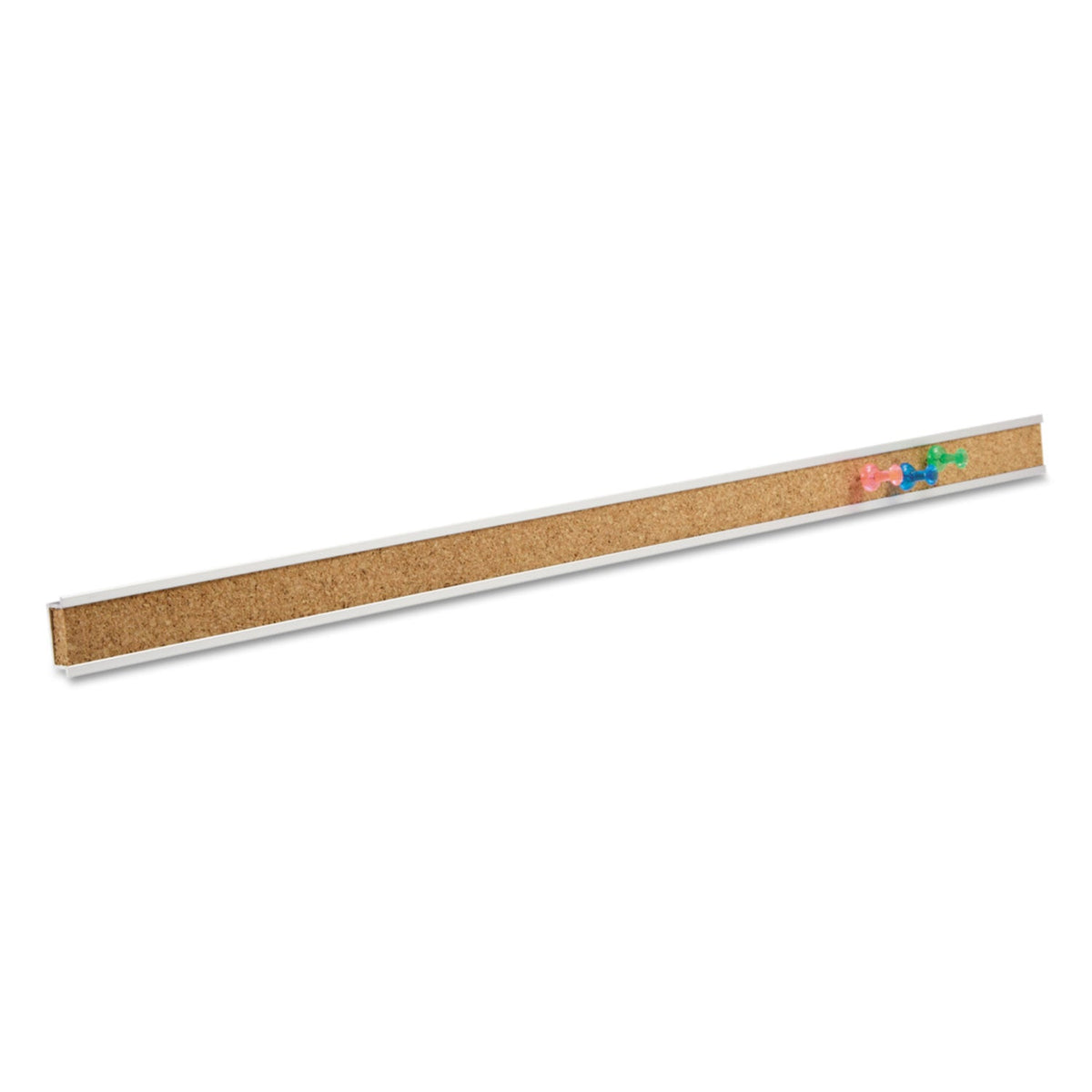 Quartet Bulletin Bar I Natural Cork Bulletin, 48 x 1, Brown, Silver Aluminum Frame