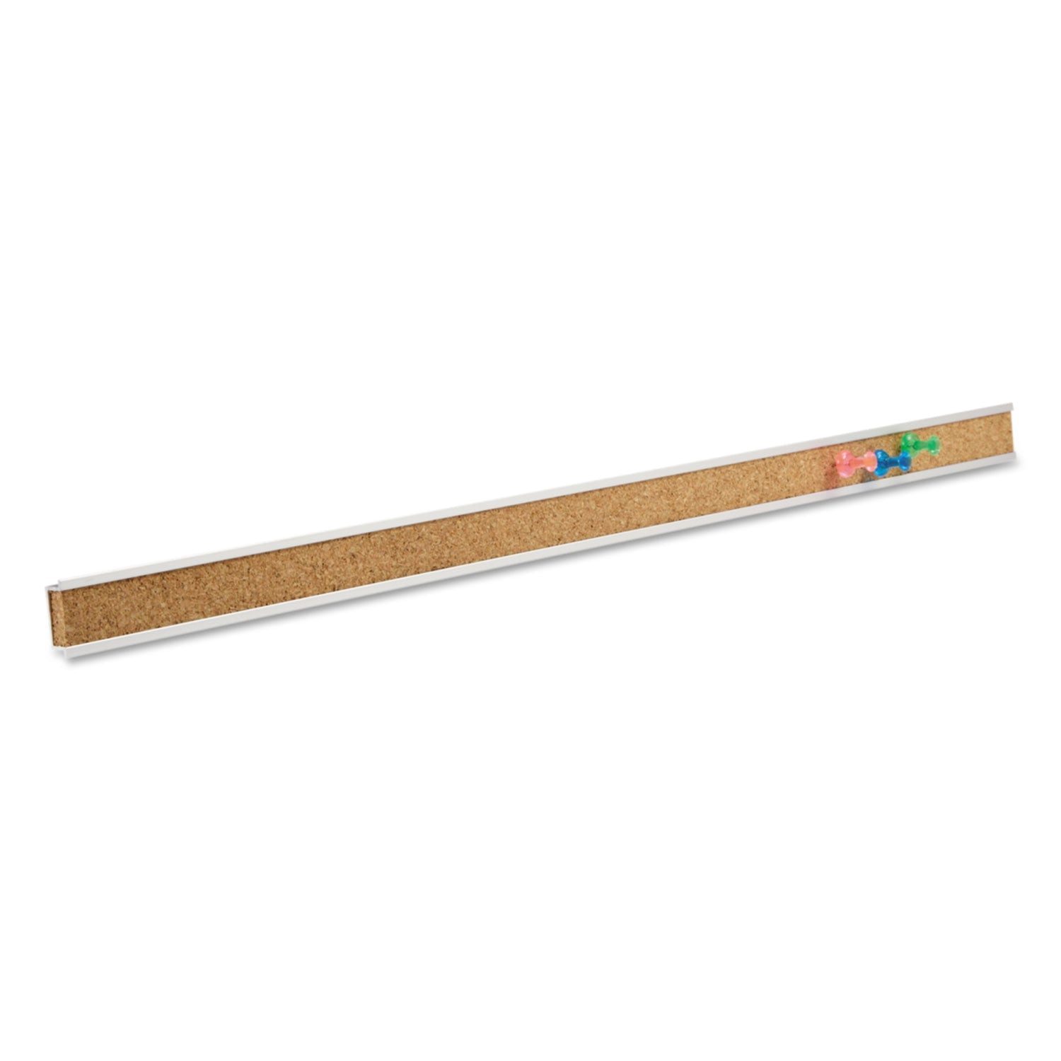 Quartet Bulletin Bar Natural Cork Bulletin, 36 x 1, Brown, Silver Aluminum Frame