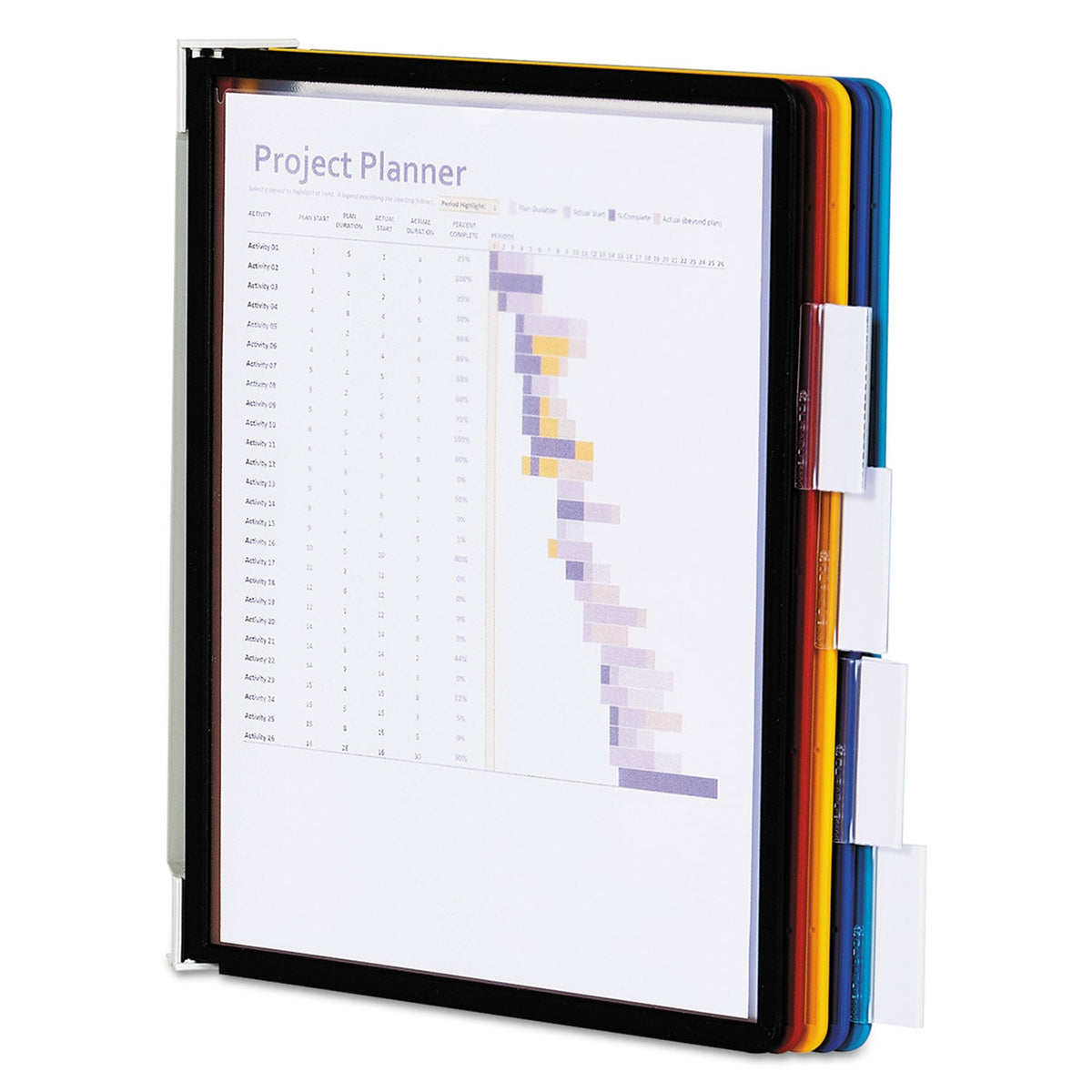 Durable VARIO Wall Reference System, 5 Panels, Letter, Asst. Borders and Panels