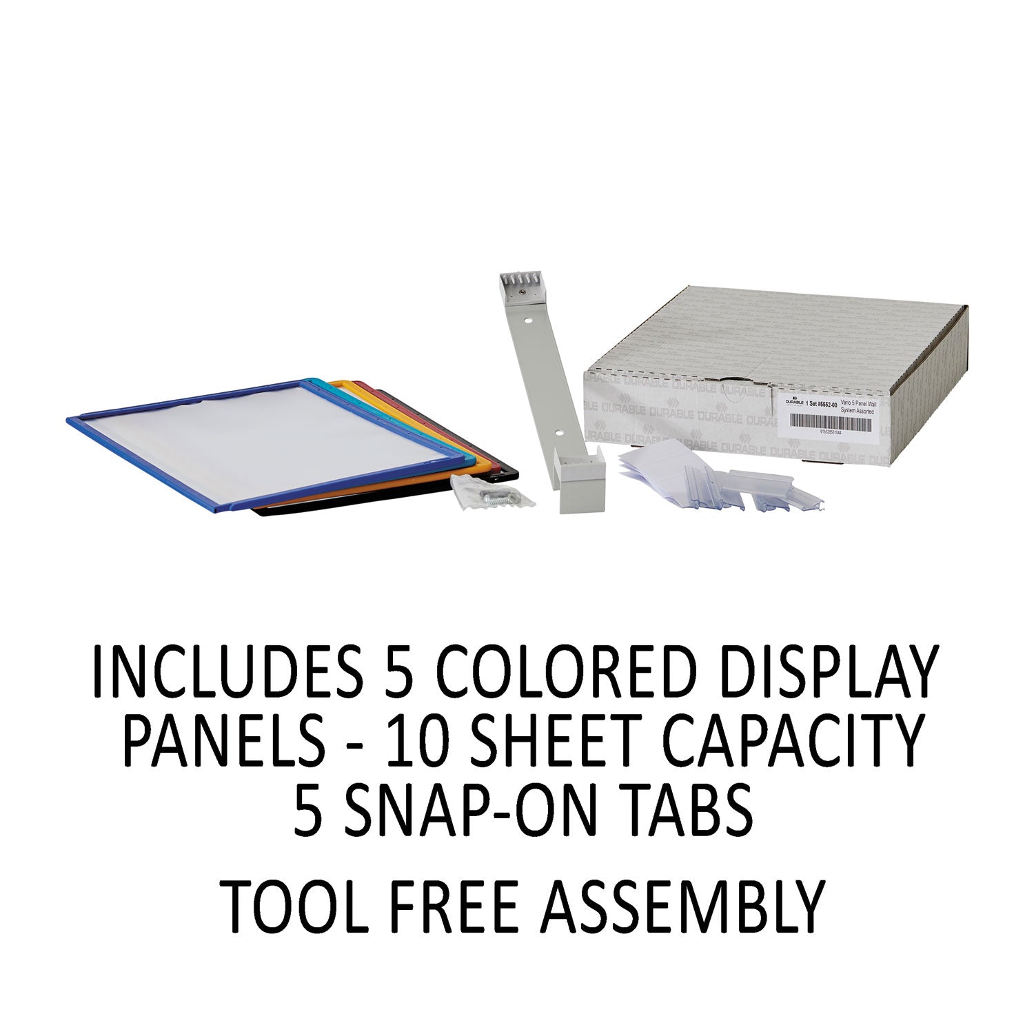 Durable VARIO Wall Reference System, 5 Panels, Letter, Asst. Borders and Panels