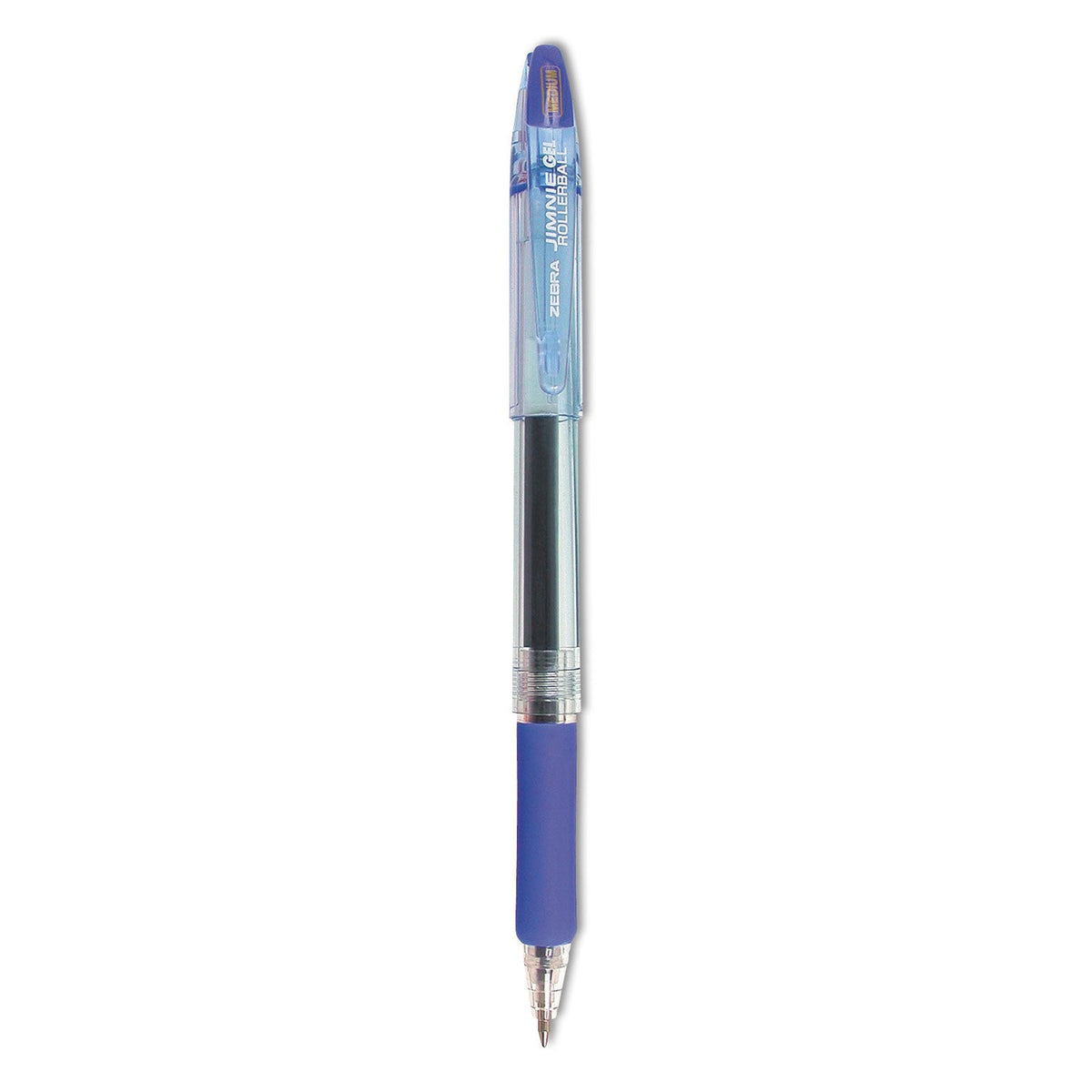 Zebra Jimnie Gel Pen, Stick, Medium 0.7 mm, Blue Ink, Smoke Barrel, 12/Pack