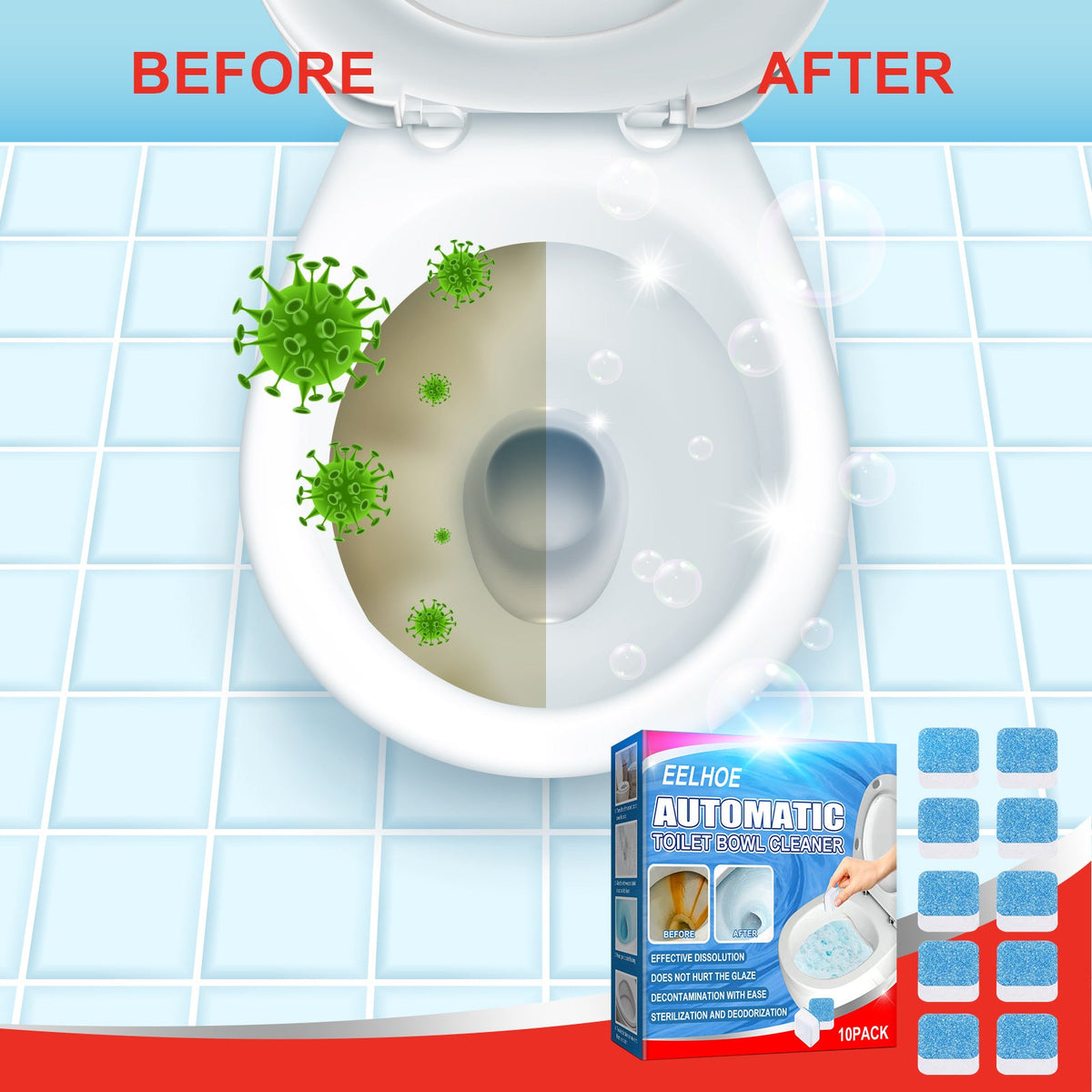 Toilet Toilet Cleaning Tablet Toilet Block Deodorizing Urine Stains Cleaning Effervescent Tablet Sink Stain Removal Scent