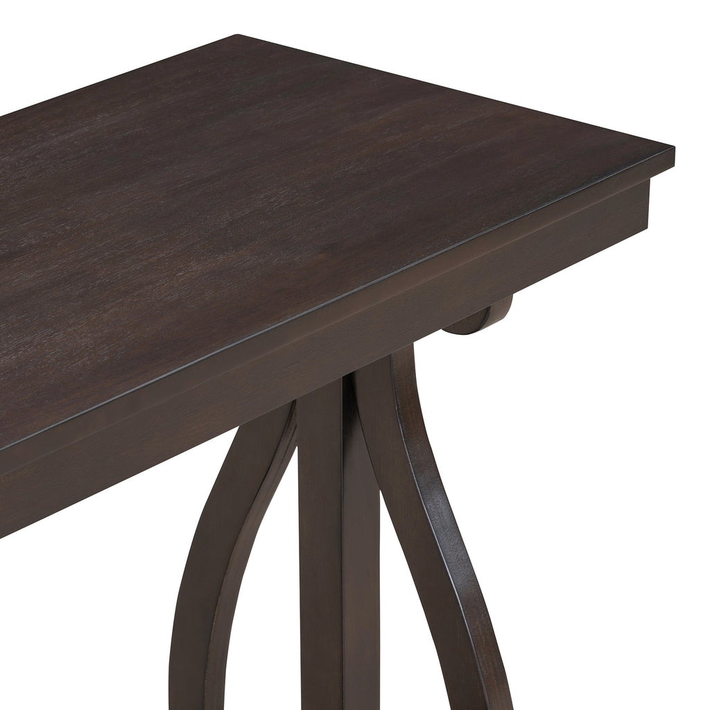 48-Inch Rustic Vintage Console Table --- Farmhouse Style Entryway Table with Open Shelf and Sturdy Construction  (Espresso)