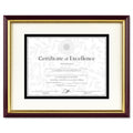DAX Document/Certificate Frame with Mat, Frame Size: 15.4 x 12.4 x 0.9, Insert Sizes: 8.5 x 11; 11 x 14, Plastic, Mahogany/Gold