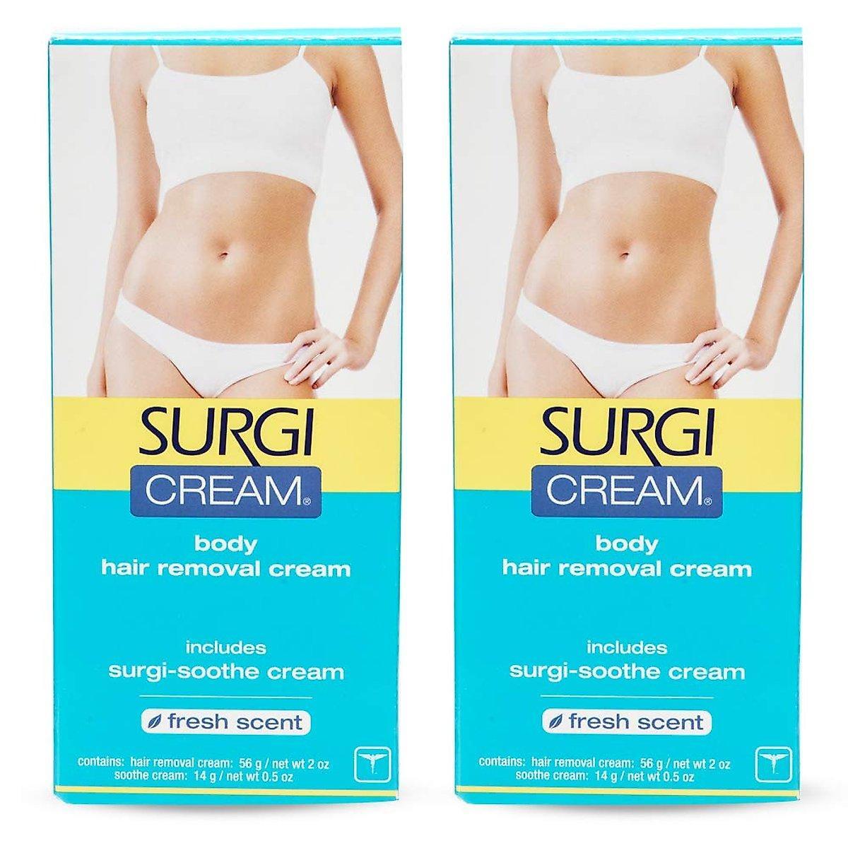 Surgi Cream Body Hair Remover Cream, Fresh Scent, 2 Oz