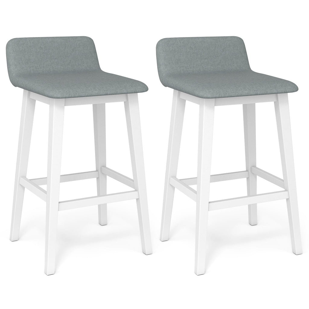 29 Inch Low-Back High-Top Chairs with Padded Seat and Rubber Wood Legs