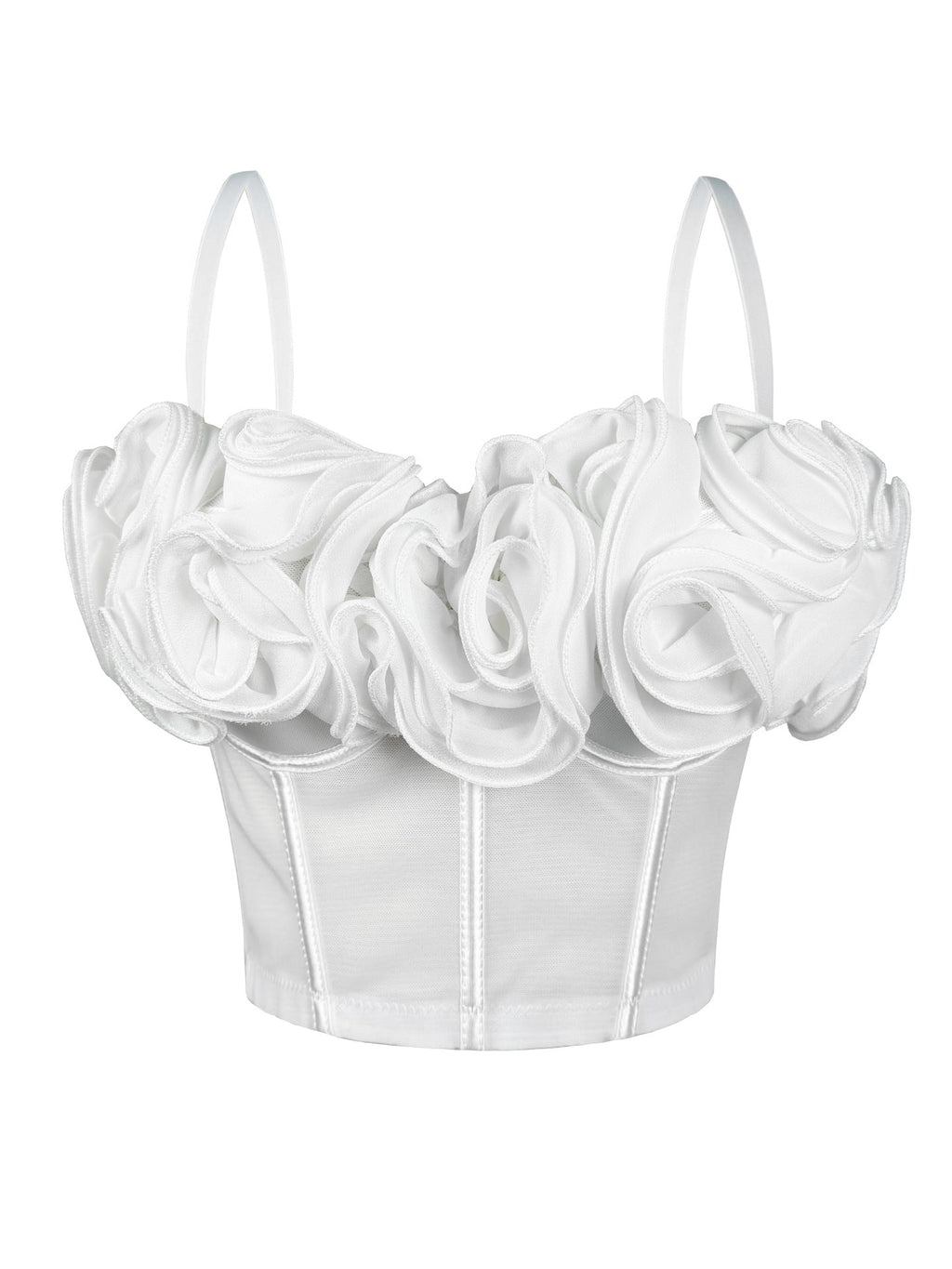 New Three-Dimensional Flower Fishbone Bra Pure Desire Tube Top Mesh Breathable Inner Fishbone Top Sexy Suspender Belt