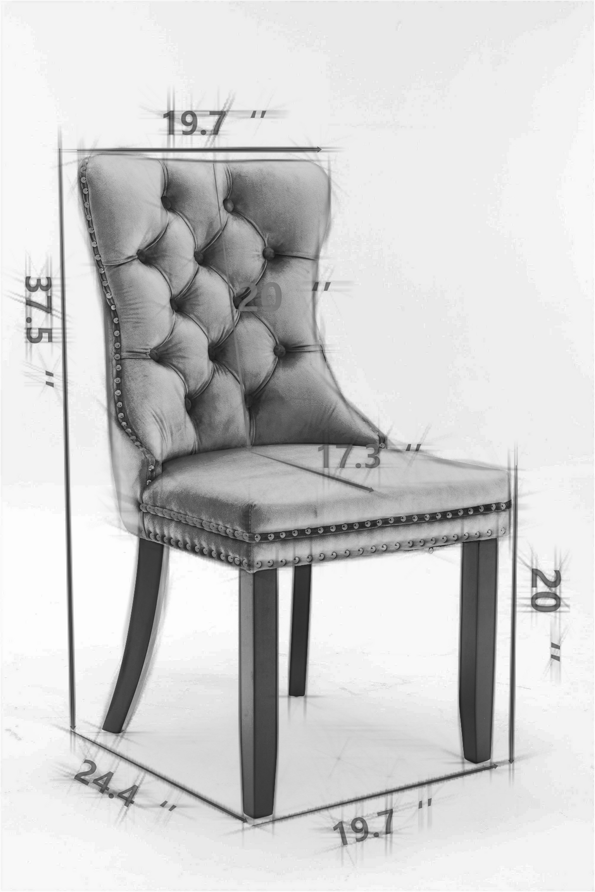 A&A Furniture Nikki Collection Modern High-end Tufted Solid Wood Contemporary PU 2-Pcs Set White+Light Blue