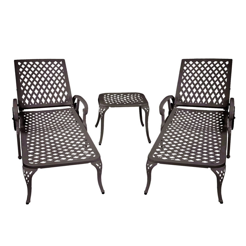 Aluminium Cast lounge chair 1pcs brown
