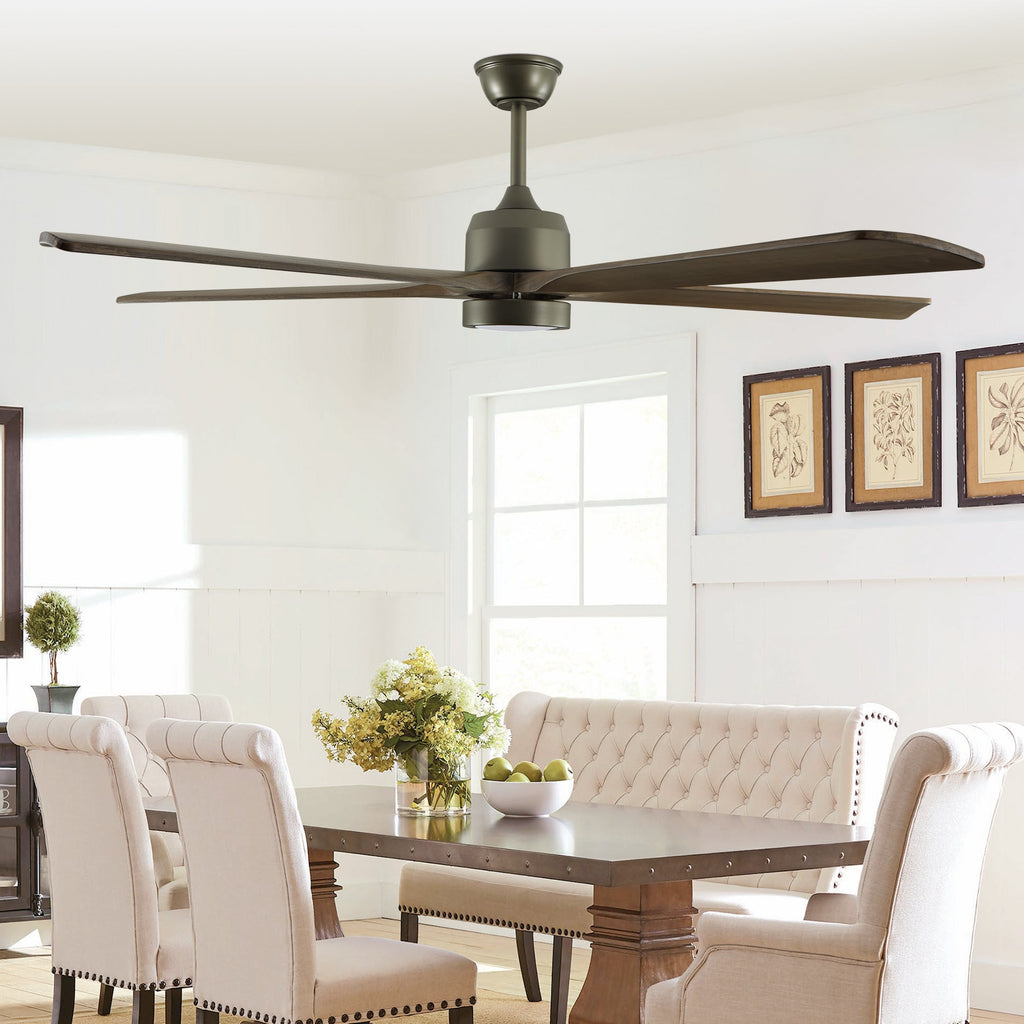 60 "modern wooden ceiling fan with lighting and remote control, 6-speed noiseless reversible DC motor ceiling fan