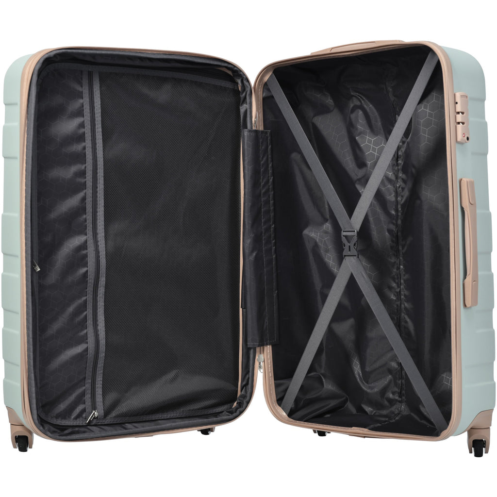 Luggage Sets New Model Expandable ABS Hardshell 3pcs Clearance Luggage ( Grey Green)