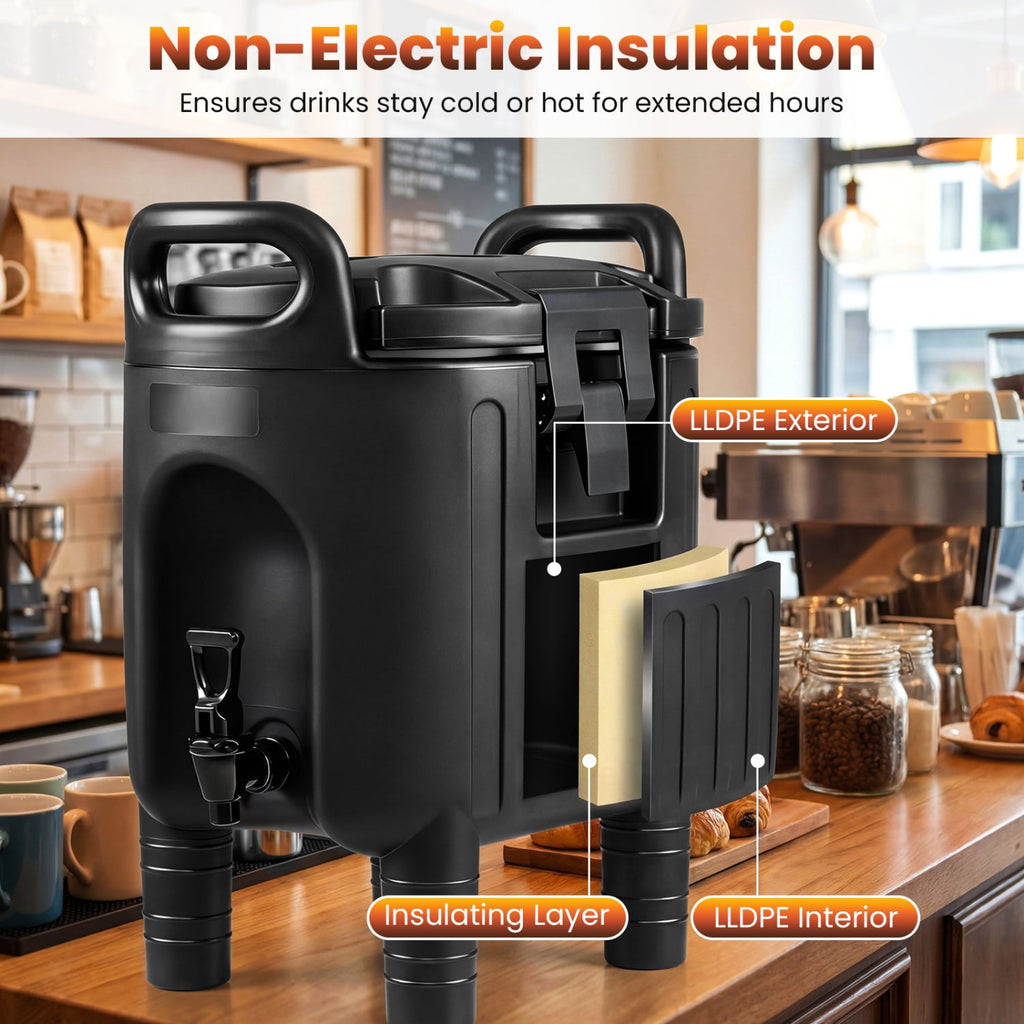 2.6 Gal Insulated Beverage Dispensers Set of 4 with Handles