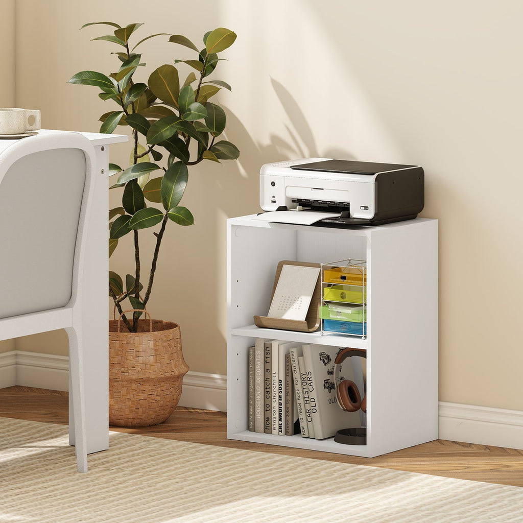 2-Cube Bookcase Set of 2 Floor Standing Open Bookshelf w/ 5-Position Adjustable Shelf