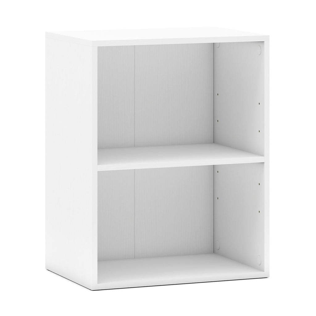 2-Cube Bookcase Set of 2 Floor Standing Open Bookshelf w/ 5-Position Adjustable Shelf