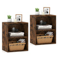 2-Cube Bookcase Set of 2 Floor Standing Open Bookshelf w/ 5-Position Adjustable Shelf