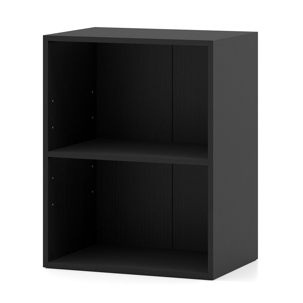 2-Cube Bookcase Set of 2 Floor Standing Open Bookshelf w/ 5-Position Adjustable Shelf