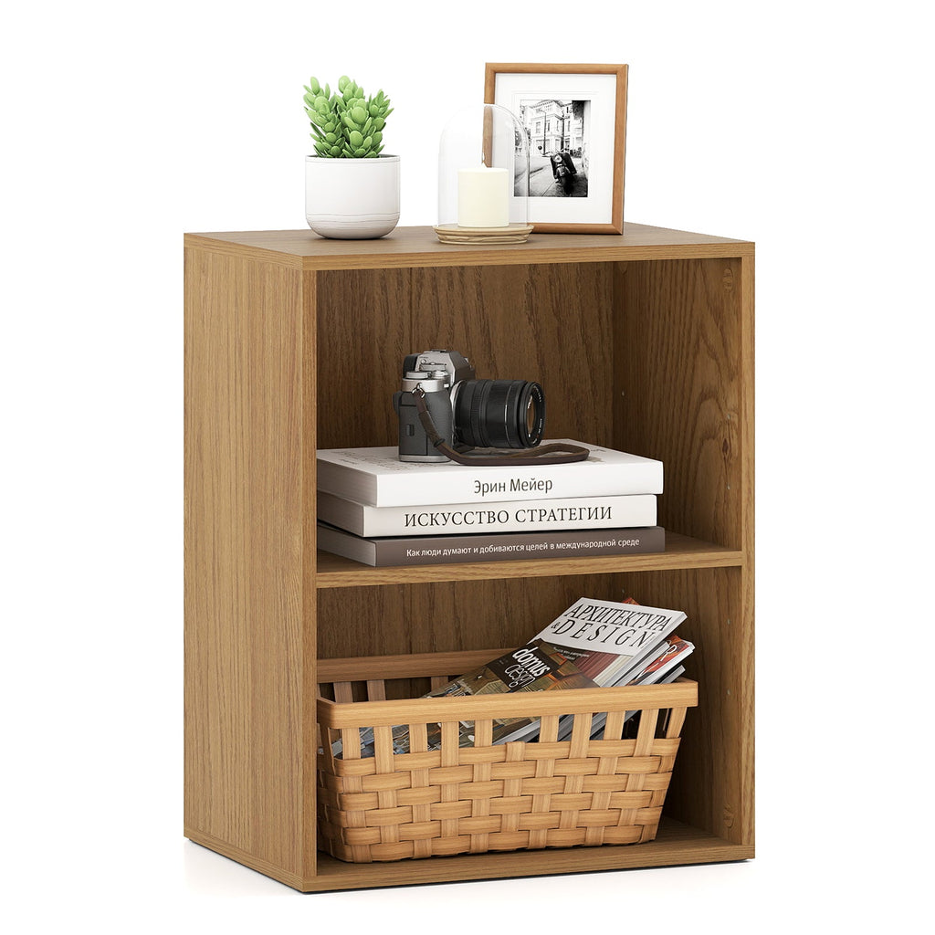 2-Cube Bookcase Set of 2 Floor Standing Open Bookshelf w/ 5-Position Adjustable Shelf