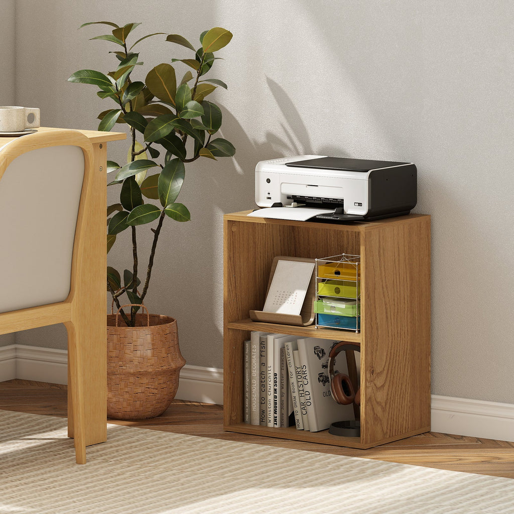 2-Cube Bookcase Set of 2 Floor Standing Open Bookshelf w/ 5-Position Adjustable Shelf