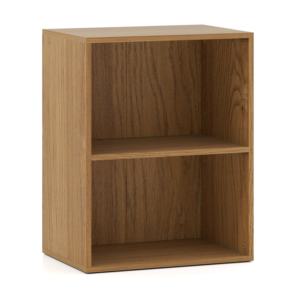 2-Cube Bookcase Set of 2 Floor Standing Open Bookshelf w/ 5-Position Adjustable Shelf
