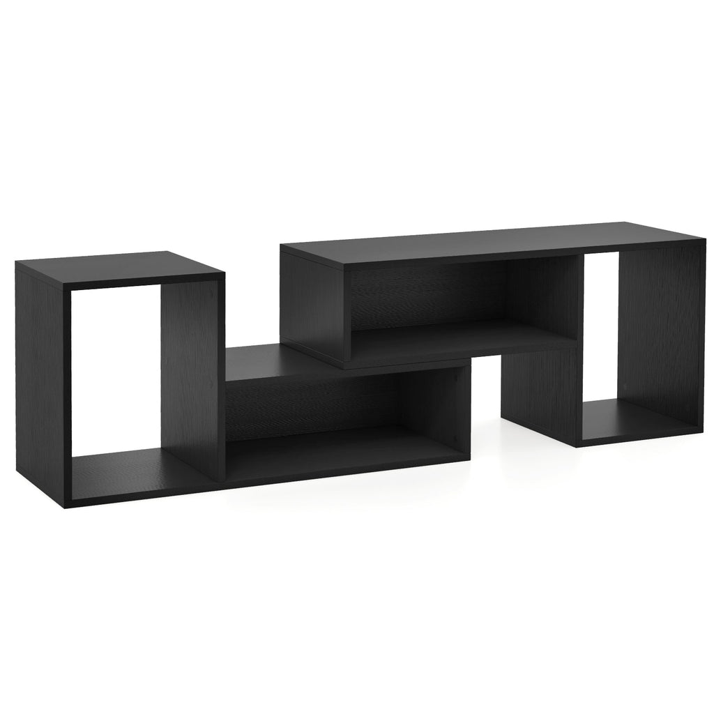 2 Pieces Adjustable TV Stand for TVs up to 55 Inch with Storage Cubes
