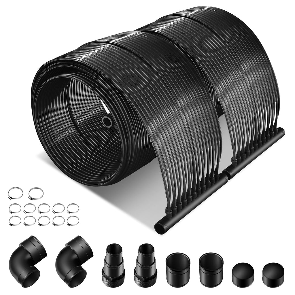 2 Pieces 10/16.4/20 Feet Weatherproof Solar Swimming Pool Heating System